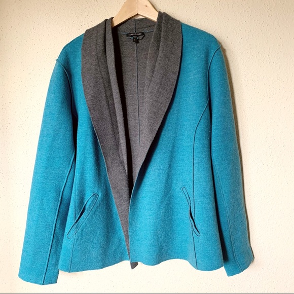 Eileen Fisher Contrast-Facing Felted Merino Jacket - Picture 2 of 4